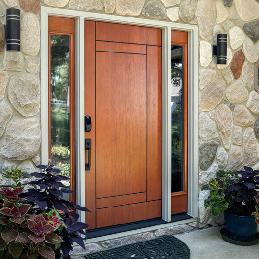 Decorative glass custom front door by Speaks Custom Window and Sunrooms