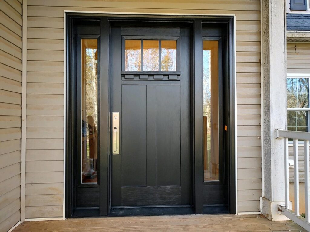 Residential door replacement before and after improvement